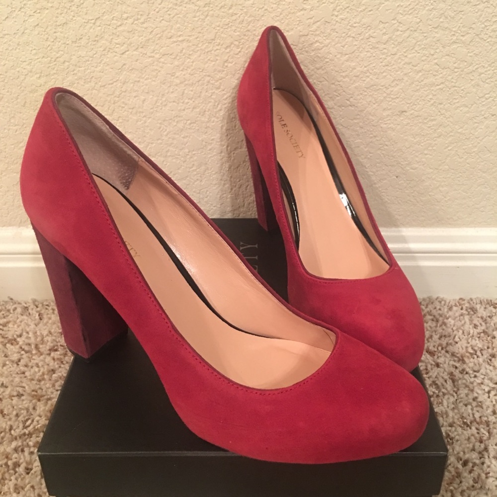 Sole Society Red Block Heels